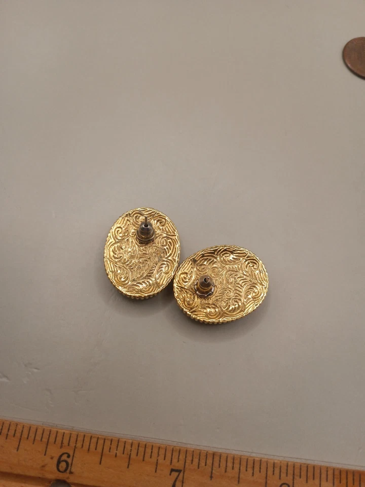 Pendientes de cristal de cristal azul aguamarina tono oro 1928 de colección Foto 4 de 4