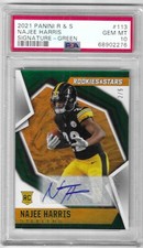 Najee Harris 2021 PANINI ROOKIES & STARS AUTOGRAPH CARD /5 Steelers AUTO PSA 10