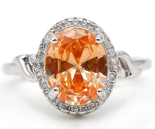 4CT Heat Treated Padparadscha 925 Genuine Sterling Silver Ring Sz 6 G2-3