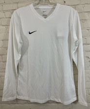 Nike DH8236-100 Womens DRI-FIT Slim Fit Long-Sleeve Soccer Shirt White Medium