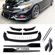 For Honda Civic Si Sedan Coup Front Bumper Rear Lip Spoiler Body Kit Gloss Black