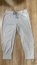 Gap Women Brushed Tech Crop Jogger Jersey Pants Light Gray GAPFIT Stretch MEDIUM