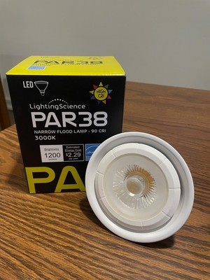 Lighting Science High 90 CRI PAR38 LED Narrow Flood Lamp. 19W replaces 120W