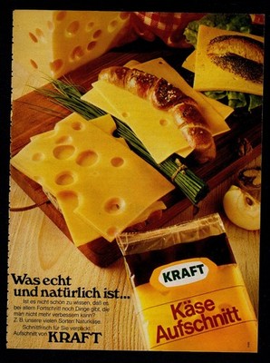 3w7667/ Alte Reklame von 1973   KRAFT Käse-Aufschnitt