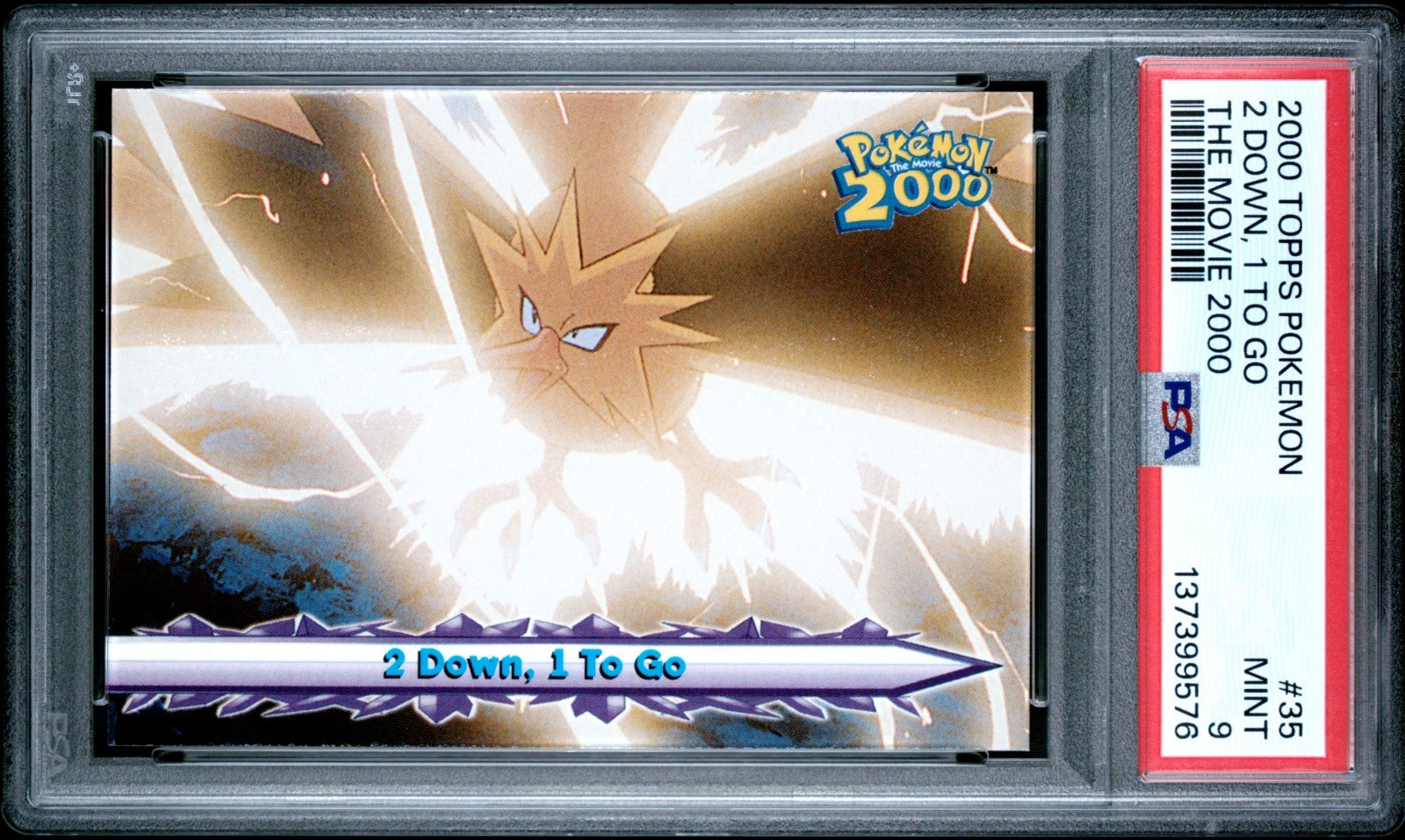 Pokemon Card 2 Down, 1 To Go #35 Zapdos Topps The Movie 2000 PSA 9