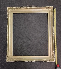 VTG 23 X 27” Ornate Carved Raised Wood Gold Gilt Art Frame Victorian Baroque