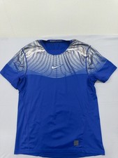 Nike Pro Hypercool Men's Blue Fitted Short Sleeve Crewneck Shirt