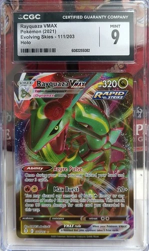 2021 Pokemon Rayquaza VMAX 111/203 Evolving Skies CGC 9 Mint