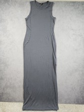 Quince Tank Maxi Dress Women Medium Carbon Gray Tencel Jersey Stretch Sleeveless