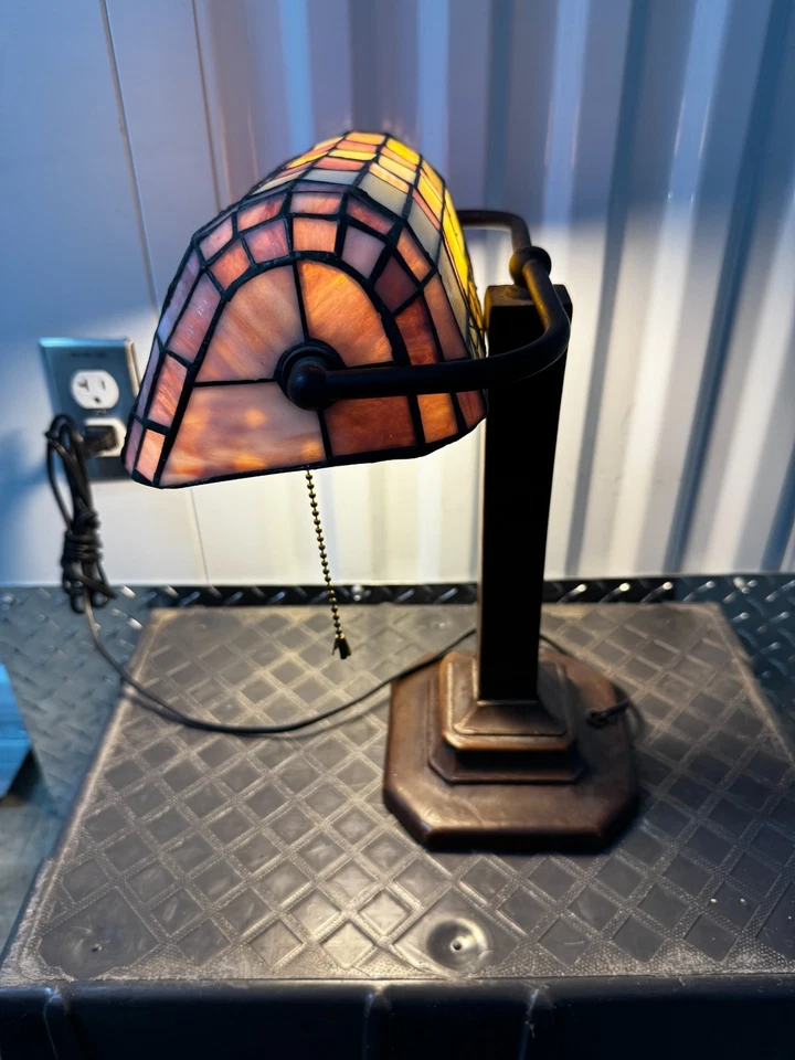 Elegant Tiffany Bankers Desk Lamp,Baroque Stained Glass Piano Light - Image 2 of 4