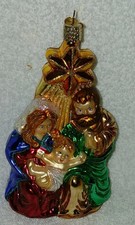 Old World Christmas Holy Family With Star Christmas Glass Ornament