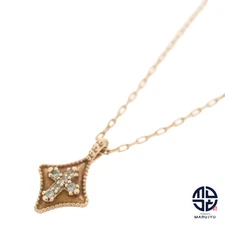 agete K10YG 10K Yellow Gold Vintage Style Cross Necklace Jewelry Accessories Bra