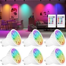GU10 Color Changing LED Bulbs with Exclusive Loop RGBCW GU10 LED Bulbs 6-Pack