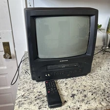 Vintage Retro Emerson EWC1301 13" CRT TV VCR Combo W Remote Not Working Read