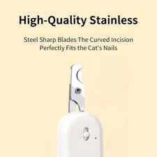 Pet Nail Clipper with LED & -U-V Light, Cat Claw Trimmer with Ultra Bright LE...