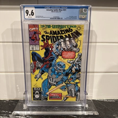 Amazing Spider-Man #351  CGC 9.6 Nova & Tri-Sentinel Mark Bagley Art Begins