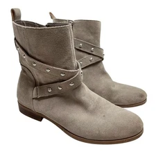 SOLE SOCIETY Taupe BELVANNE Genuine Leather Suede Ankle Boots Booties Shoes sz 8