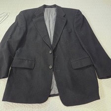 Strellson Switzerland Emotion Black Cashmere Lambswool Blazer Sport Coat 40R