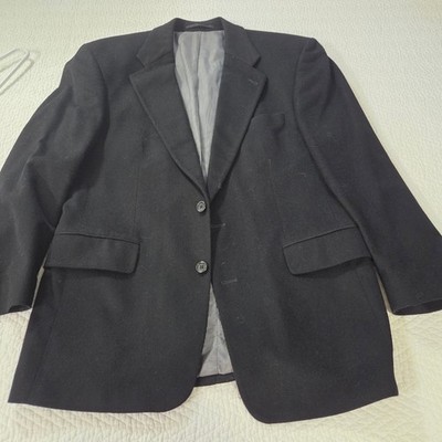 Strellson Switzerland Emotion Black Cashmere Lambswool Blazer Sport Coat 40R