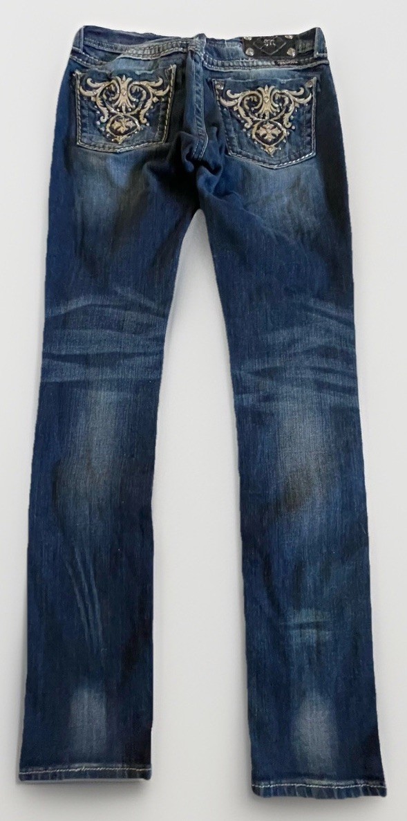 Women's 29 Skinny Leg Embellished Pockets Distressed Thick S