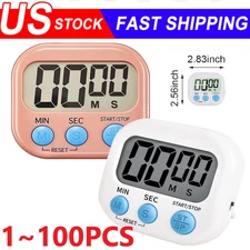 Large LCD Digital Kitchen Cooking Timer Count Down Up Clock Loud Alarm Magnetic