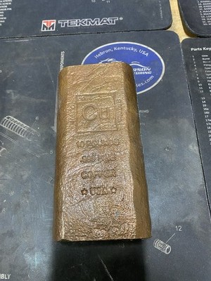 10 LB Pounds 160 oz .999 Fine Copper Bullion Bar Stamped Elemental Design Cu