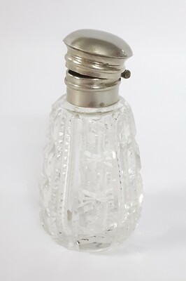 Rare Decorative Vintage Unique Cap And Shape Cut Glass Perfume Bottle. G14-20 