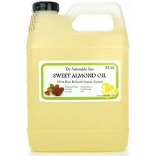 32 OZ/1 QUART PURE ORGANIC SWEET ALMOND CARRIER OIL COLD PRESSED 