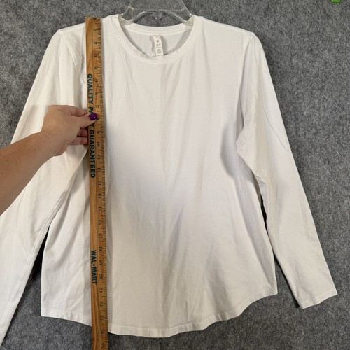 Camicia Lululemon Love manica lunga taglia 8 bianca minimalista Pima cotone morbido basic - Foto 4 di 10