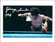 M3763  Superfly Jimmy Snuka ( Deceased ) Signed Vintage Wrestling Photo w/COA