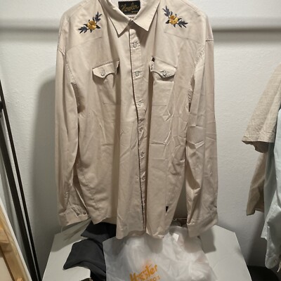 Howler Brothers Shirt Mens 2XL XXL Gaucho Western Pearl Snap Floral Long Sleeve