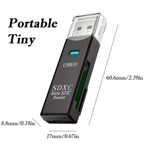 1pc Card Reader USB3.0 SD for PC Micro SD Card to USB Adapter for Camera Memory