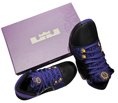 Nike Lebron Witness 8 VIII Shoes Black, Purple & Gold FB2239  display picture 3