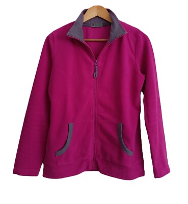 Fleecejacke rosa und grau mit Reißverschluss. Stehkragen. Einfach Sport. Gr 34 / 36