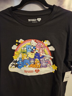 New Hello Kitty X Care Bears T-shirt Juniors Size L (11/13) Sanrio