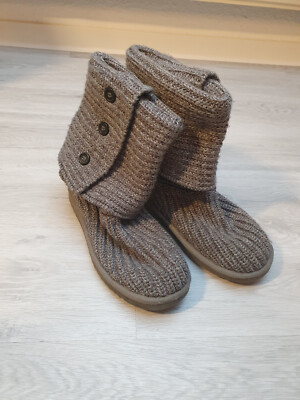Stiefel Boots von UGG Australia Strick Classic Cardy grau Gr. 36