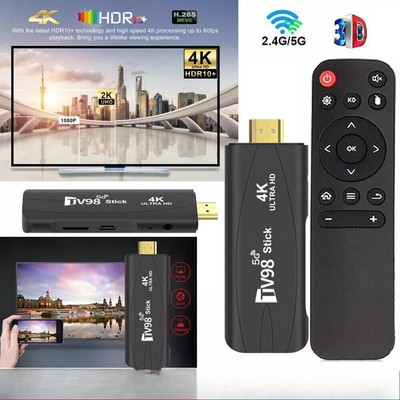 TV 98 TV Stick Android 12.1 2.4G 5G Dual WiFi Smart TV Box 2G+16G 4K Mediaplayer