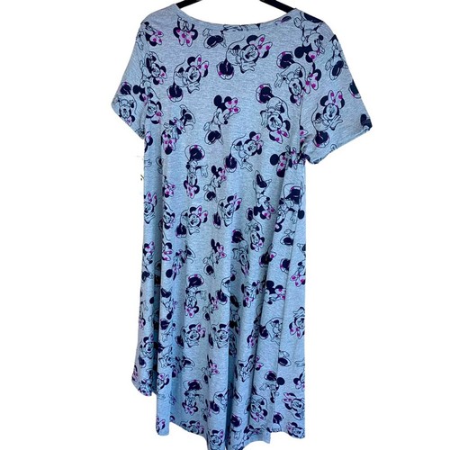 LuLaRoe Disney Carly Swing Dress Minnie Mouse Grey High Low Oversized - Picture 10 of 11
