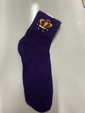 Tia fashions purple socks licensed Red Hat Society red & gold crown Queen