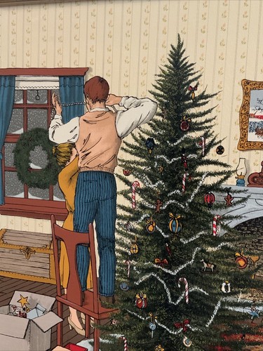 H. Hargrove Framed Serigraph Oil Painting On Canvas 24x20 Christmas Tree - Picture 10 of 14