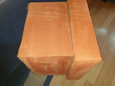 Polsterhocker - orange - Microfaser - mit Stauraum Hocker Fußhocker Sitzhocker