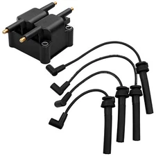 Ignition Coil & Spark Plug Wire For 01-10 Chrysler PT Cruiser Dodge Stratus Jeep