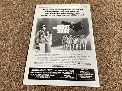 FLM13 FILMWERBUNG 11X8 DIE RICHTIGEN SACHEN. CHARLES FRANK. SCOTT GLENN.