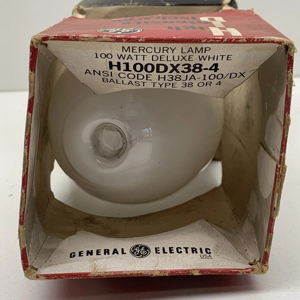 GE H100DX38-4 Mercury Vapor HID 100-Watt Lamp Light Bulb 100W BT23.5 USA - Image 4 of 4