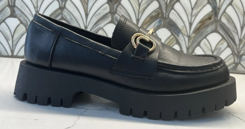 Chunky Rouge Helium Black Lug Sole Loafers 1990s Y2K Size 7 - Image 4 of 4
