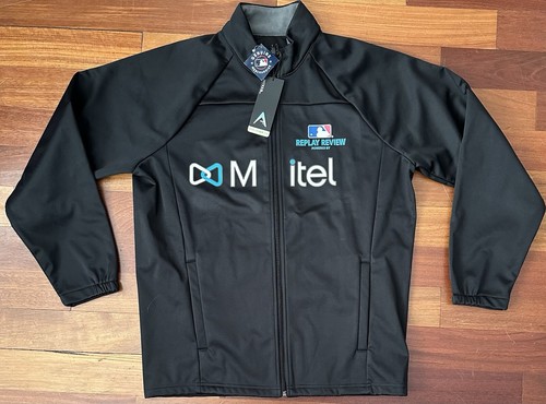 RARE NWT Mitel MLB Replay Review Game Black Full Zip Jacket Men's Size Large - 第 1/7 張圖片