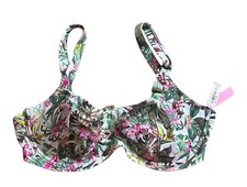 Victoria?sSecret 38DD White Floral Wide Strap Underwired Top Swimwear New