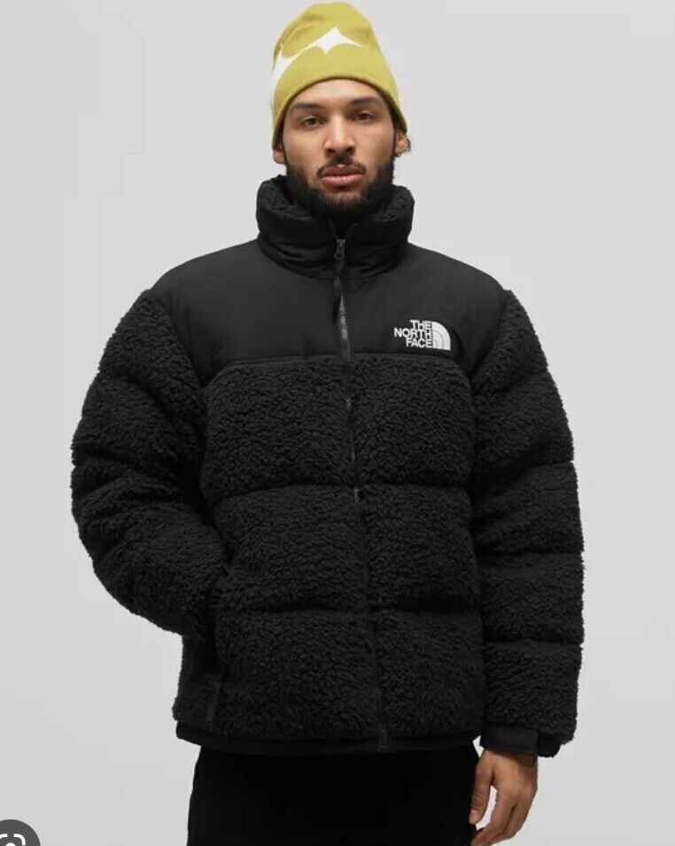 The North Face Sherpa Nuptse Down Jacket Black Coat Mens Size Large (USED) image 5