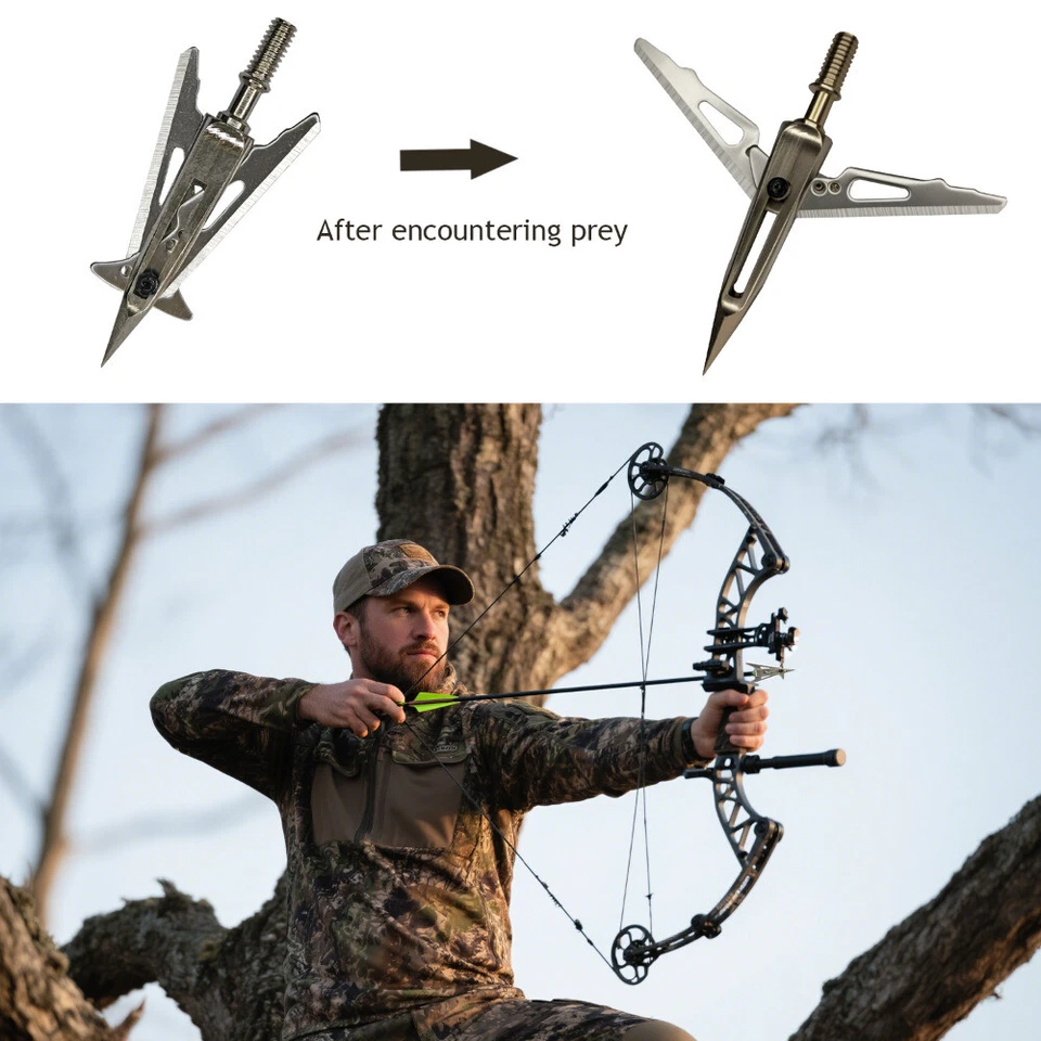 12PCS Hunting Killzone Broadheads 100Grain Sharpen Blade 2" Cut Archery Tips - Image 2 of 4