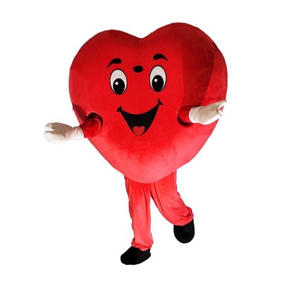  Red Heart Love Mascot Costume Cosplay Party Game Dress Outfit Halloween Adult